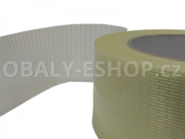 Lepicí páska zpevněná vlákny 50mmx50m  Transp. příčně filamentní 130µm
