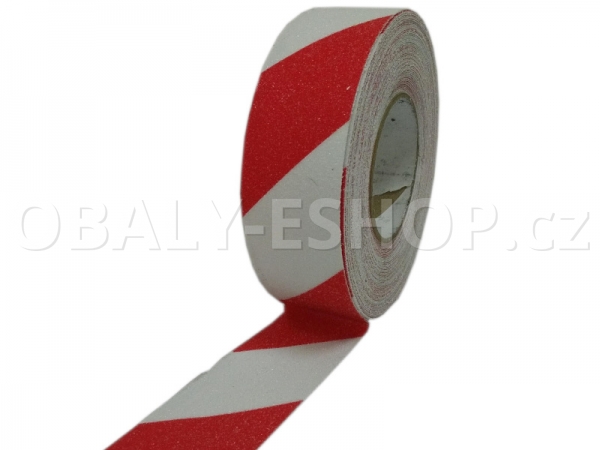 Protiskluzová samolepicí páska 50mmx18m Bílo-červená