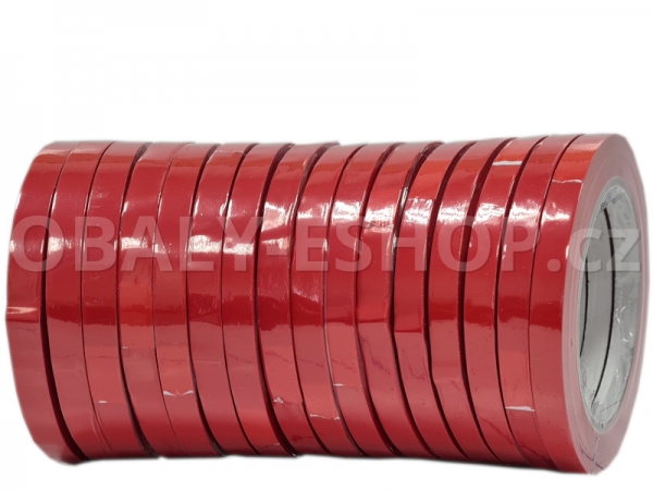 Lepicí páska PVC 9mmx66m Červená Solvent 59µm
