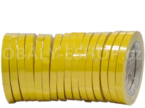 Lepicí páska PVC 9mmx66m Žlutá Solvent 59µm