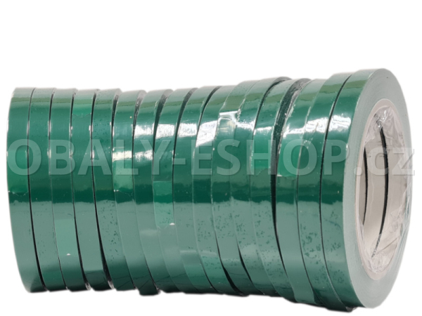 Lepicí páska PVC 9mmx66m Zelená Solvent 59µm