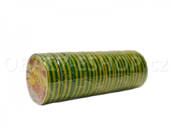 Izolační páska PVC 15mmx10m Žluto-Zelená